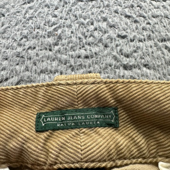 Lauren Ralph Lauren Pant Womens 12 Beige Cotton Corduroy Cargo Straight Utility - Picture 3 of 10